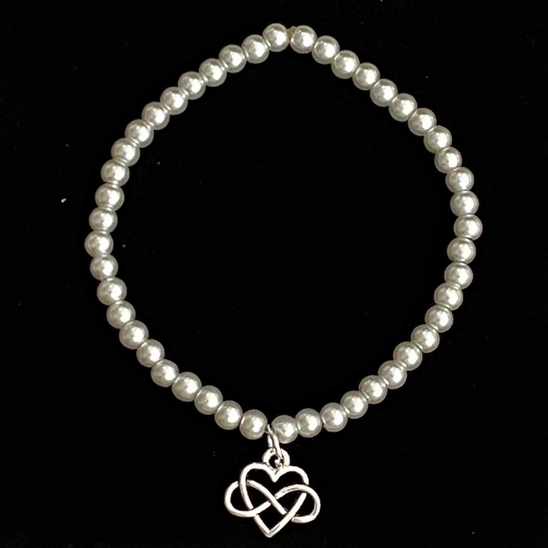 Soulmate Stackable Bracelet - Glass Pearl Bead Strechy Band