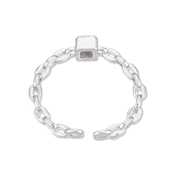 Chain Style Zirconia Adjustable Ring