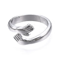 Hug Ring, Hands Cuff Ring for Friends, Mothers, Daughters and Sisters Gifts