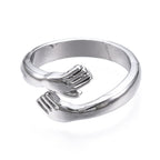 Hug Ring, Hands Cuff Ring for Friends, Mothers, Daughters and Sisters Gifts