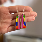 Chakra Inspired Multi Coloured Dangle Earrings for Trendy Women or Girls