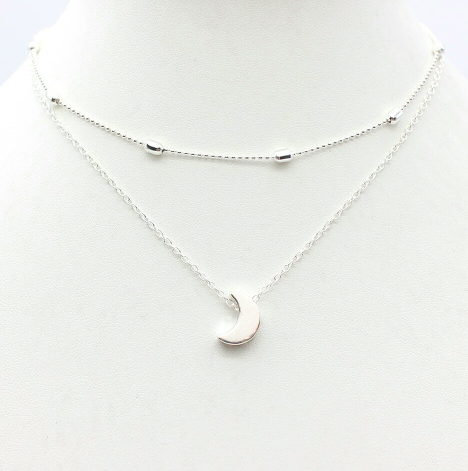 Sister Gift Moon Double Layered Necklace
