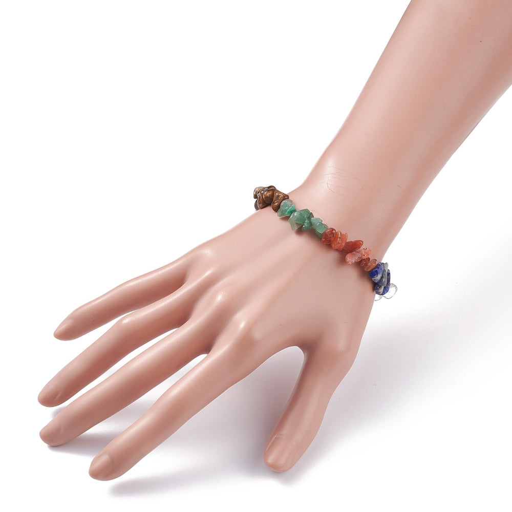 Crystal Gemstone Bracelet Bead Chakra Natural Stone Stretch Reiki Jewellery Gift