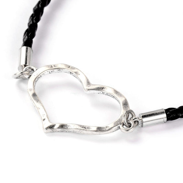 Leather Love Heart Bracelet