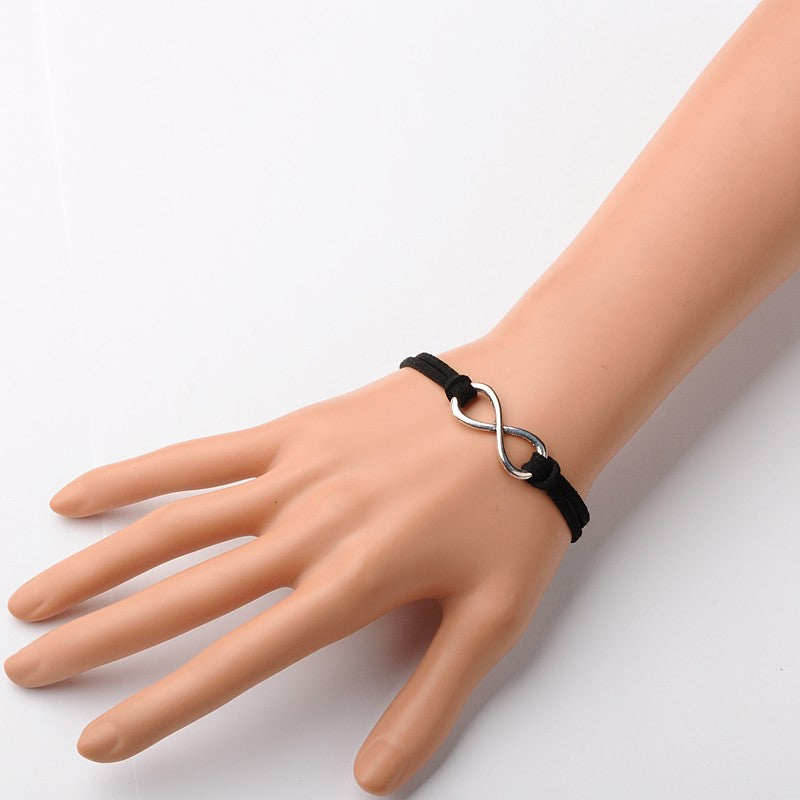 Infinity Charm Leather Bracelet for Mum, Daughter, Sister Girlfriend