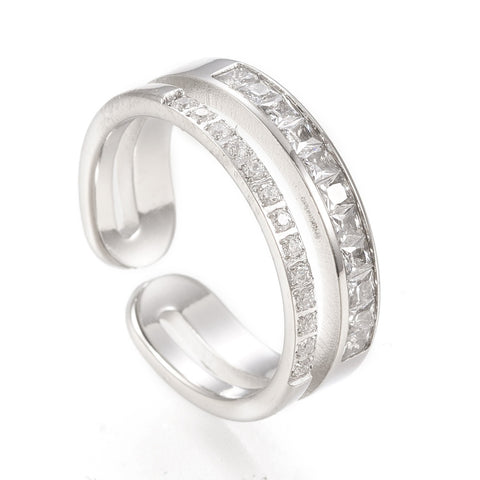 Double Layered Adjustable CZ Ring