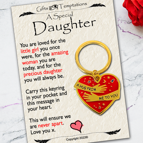 Special Daughter Hug from Me to You Keyring, Letterbox Gift
