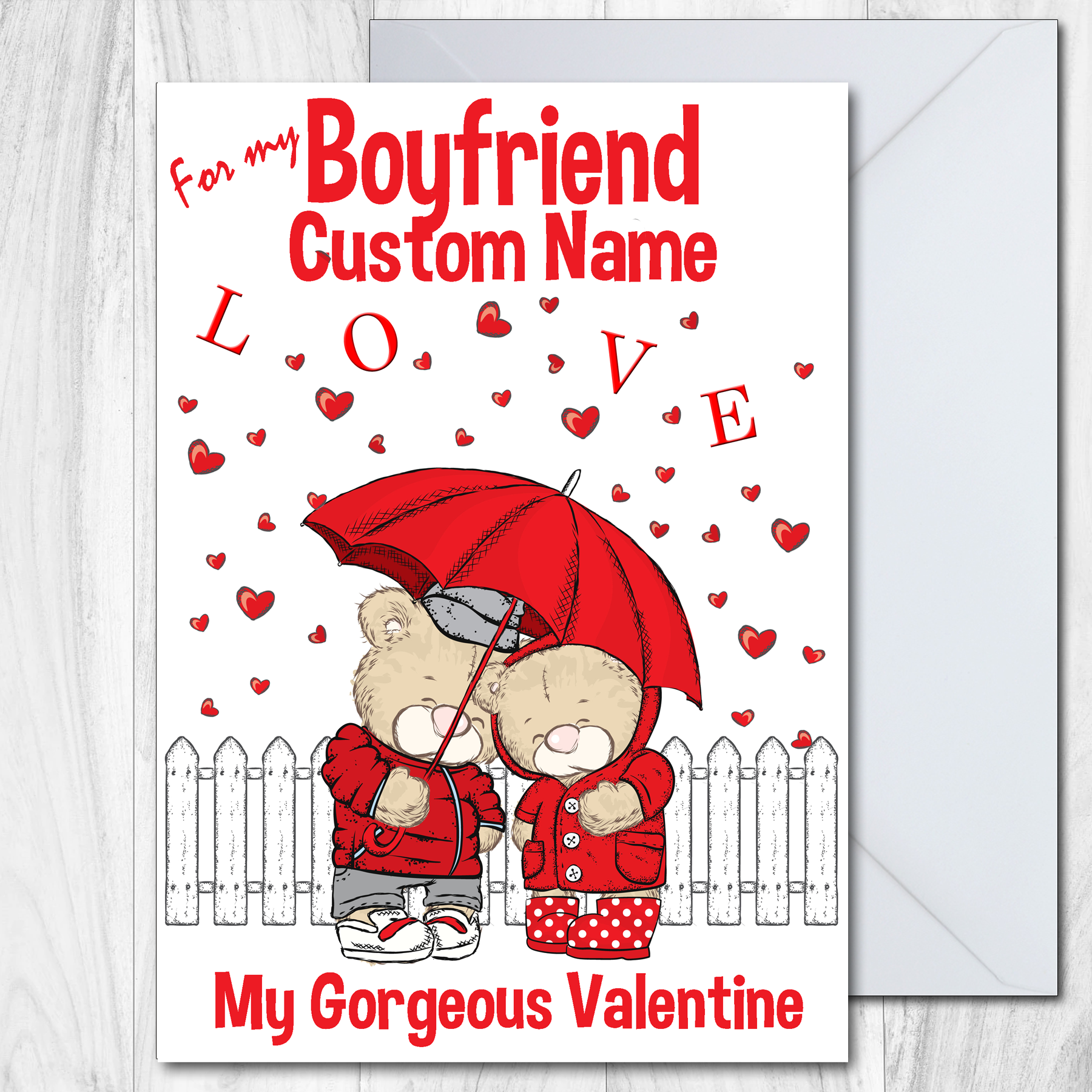 BOYFRIEND VALENTINES DAY CARD PERSONALISED