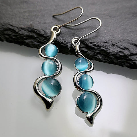 Blue Moonstone Style Drop Earrings