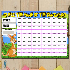 Guess the Name of the Kangaroo Fundraising Game Fete Fayre A4