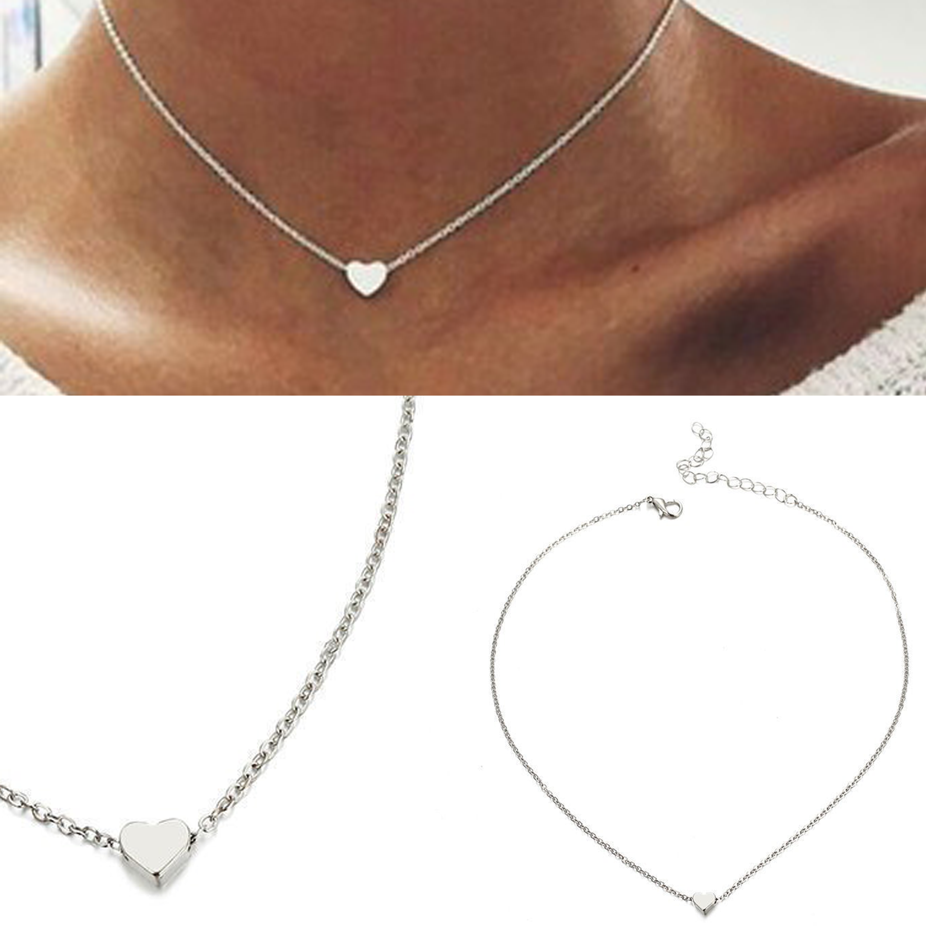 Silver Plated Mini Heart Necklaces