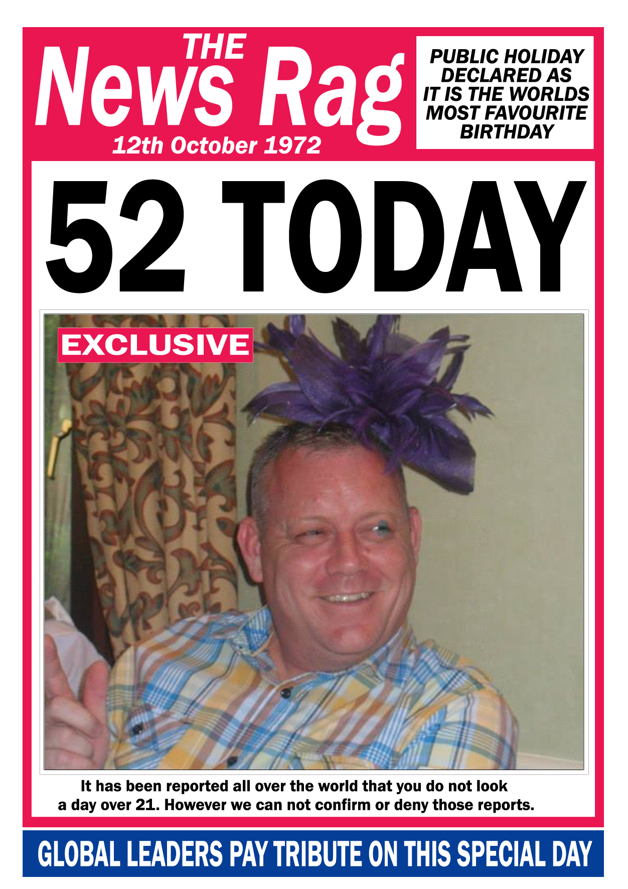 The News Rag - Custom Birthday Card