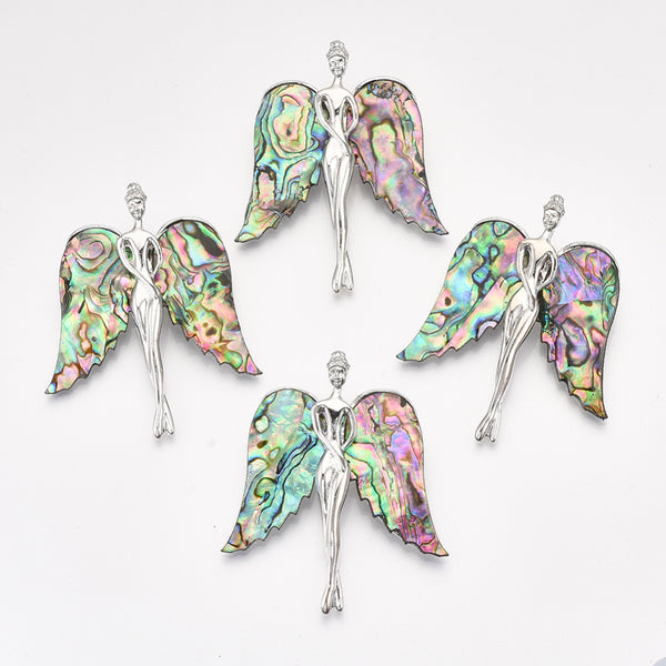 Abalone Paua Shell Angel Brooch