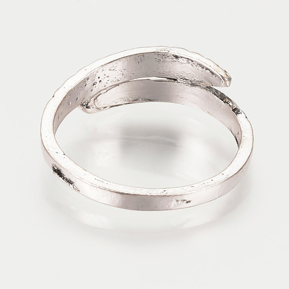 Adjustable Alloy Angel Feather Ring