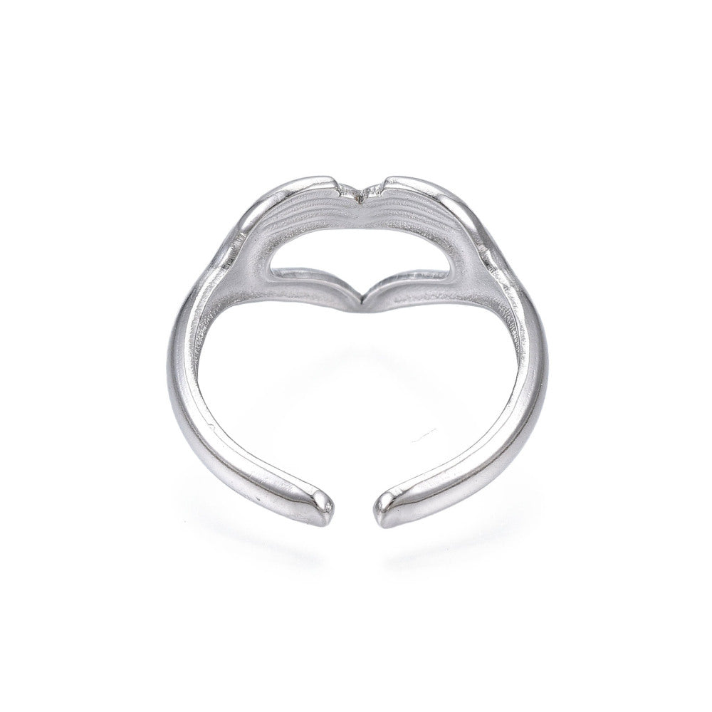 Adjustable Ring - Hands in Heart