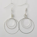 Hoop Earrings Silver, White Gemstones, Ladies Earrings