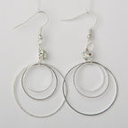 Hoop Earrings Silver, White Gemstones, Ladies Earrings