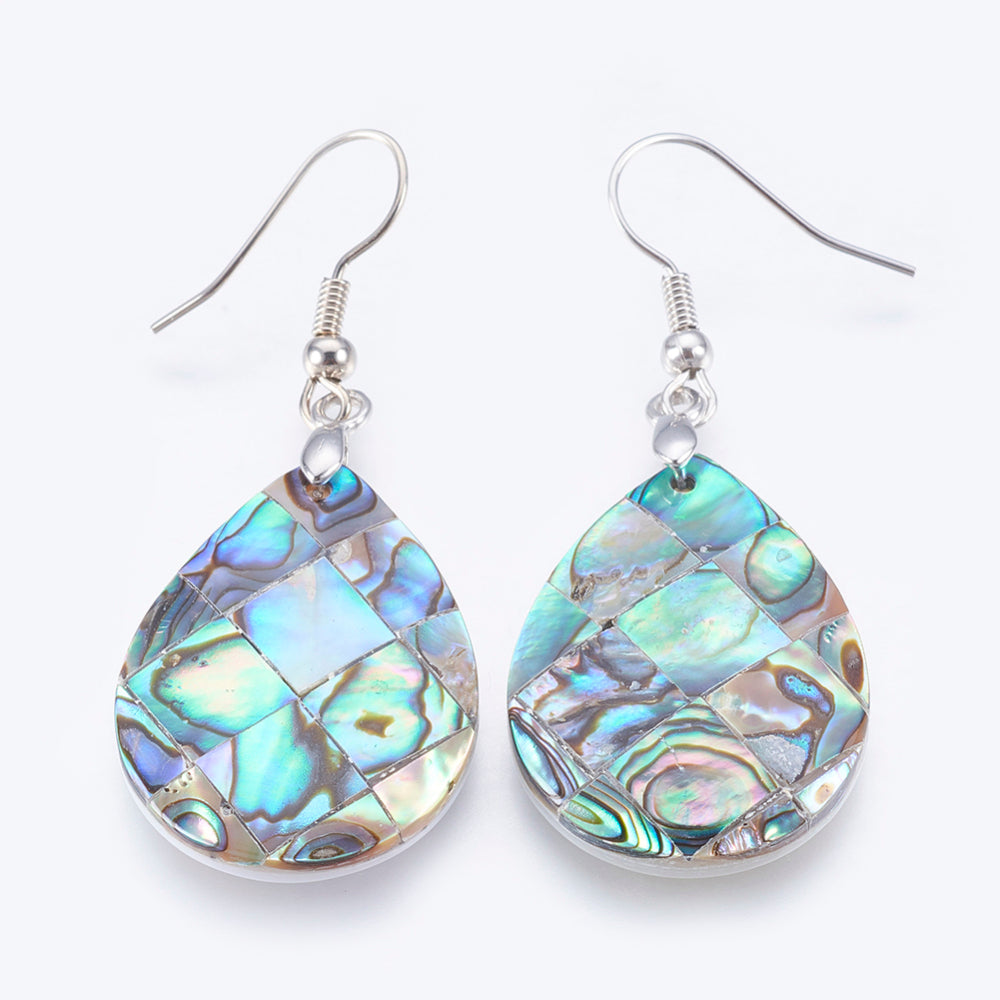 Abalone Paua Shell Dangle Earrings