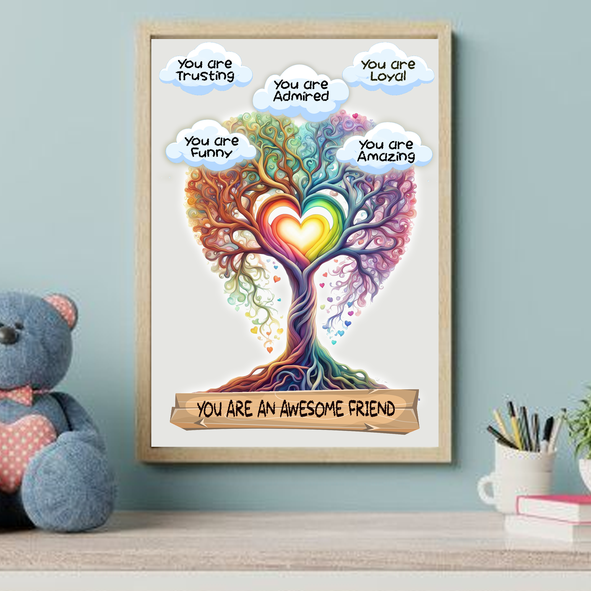 Positive Affirmation Personalised You Are Awesome Friendship Prints Christmas Gift