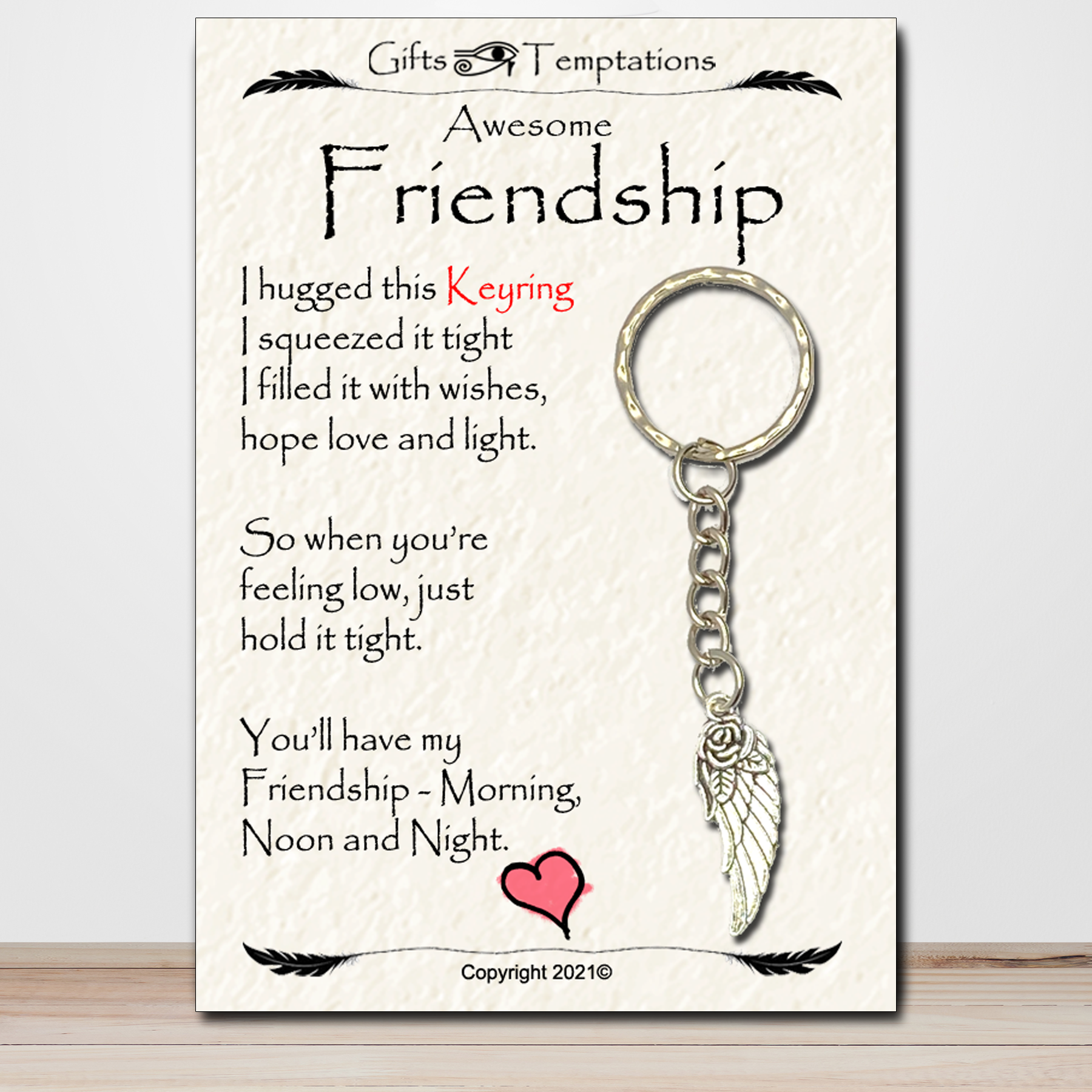 Awesome Friendship Thankyou Gift Keyring Angel Rose 👼