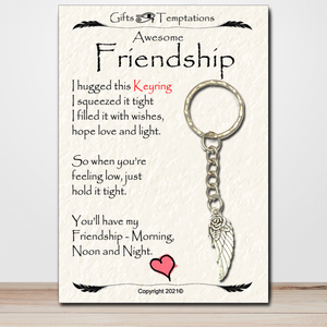 Awesome Friendship Thankyou Gift Keyring Angel Rose 👼