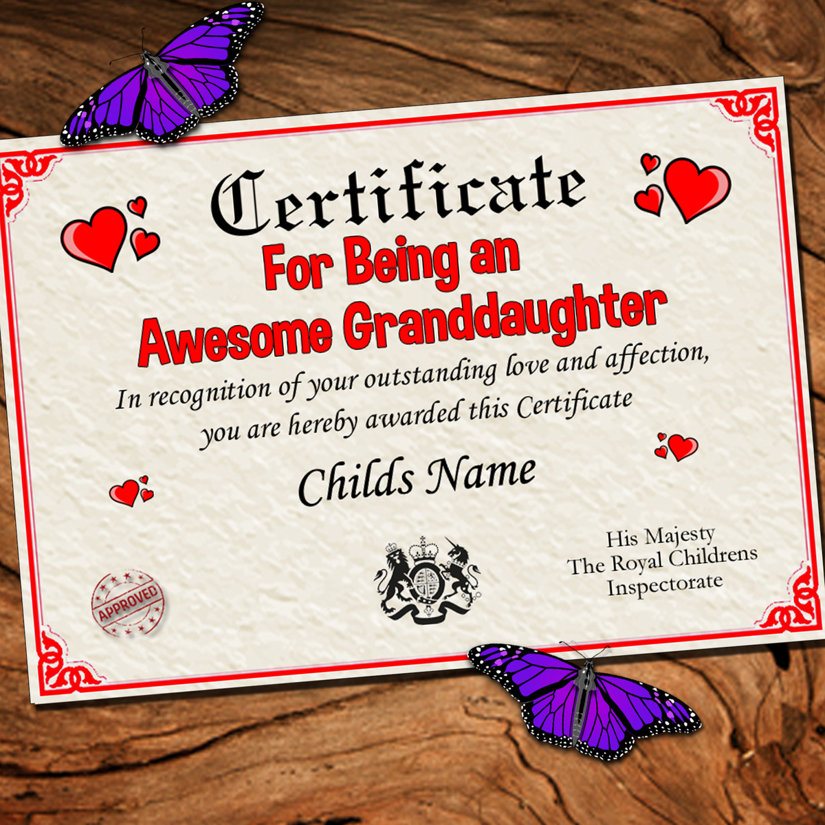 Personalised Awesome Granddaughter Certificate Gifts And Temptations Personalised awesome granddaughter certificate gifts and temptations
