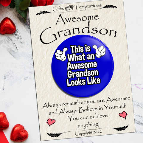 Awesome Grandson Badge, Believe in Yourself