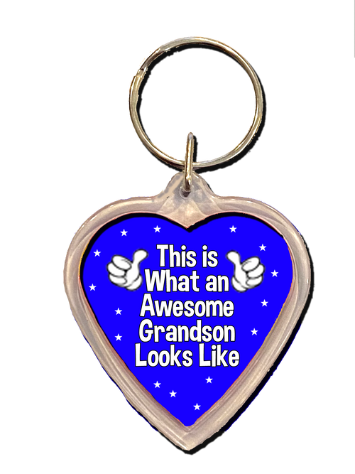 Awesome Grandson Keyring, Inspirational Gift