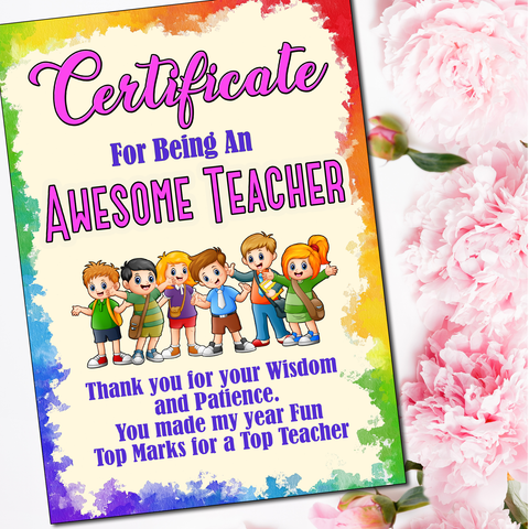 Awesome Teacher End of Term Certificate