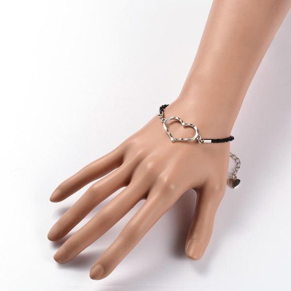 Leather Love Heart Bracelet