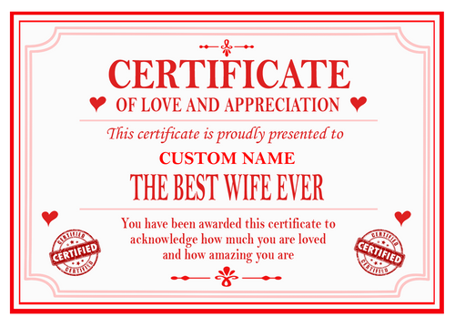 Best - Boyfriend Girlfriend Husband or Wife Certificate