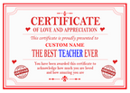 Best Teacher Certificate
