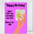 Open Birthday Cards Gin Family Friends Women Men