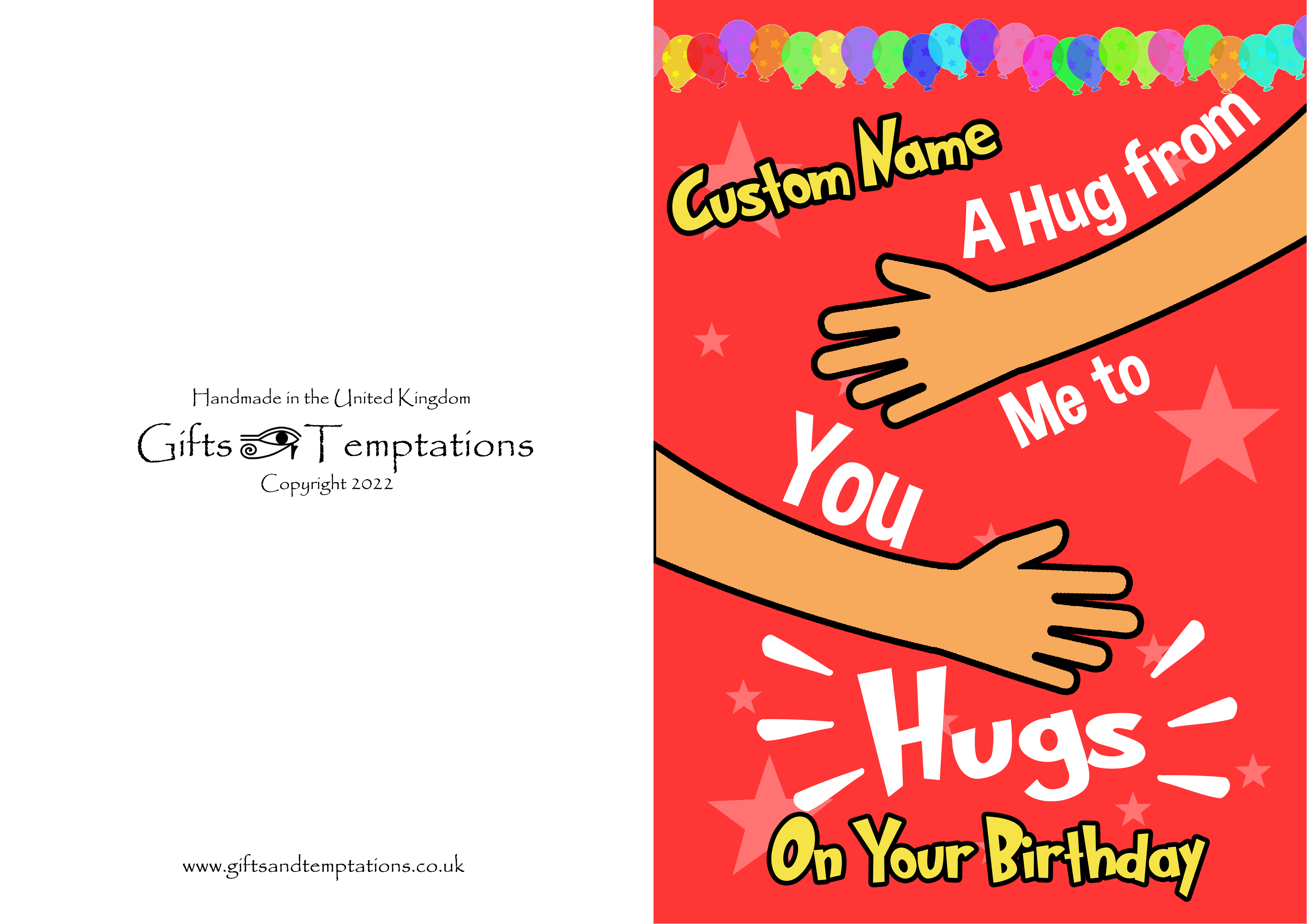 Hug From Me to You Birthday Card