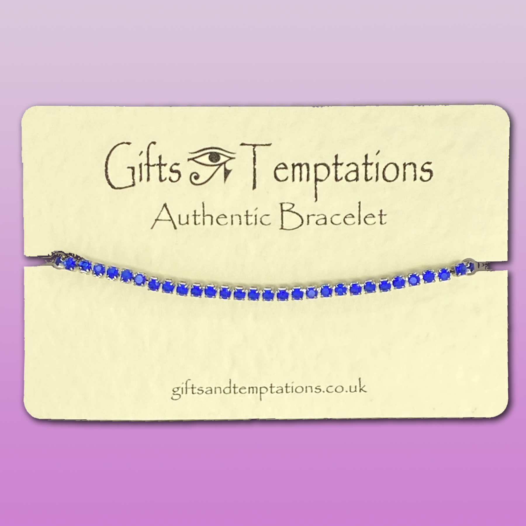 Blue Crystal Adjustable Slider Bracelet