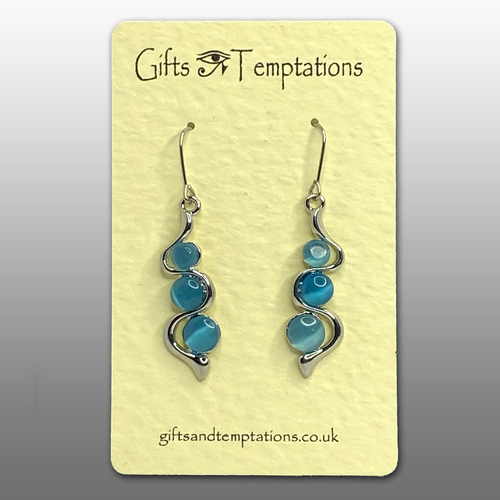 Blue Moonstone Style Drop Earrings