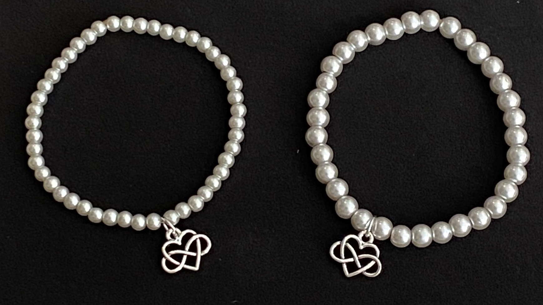 Soulmate Stackable Bracelet - Glass Pearl Bead Strechy Band