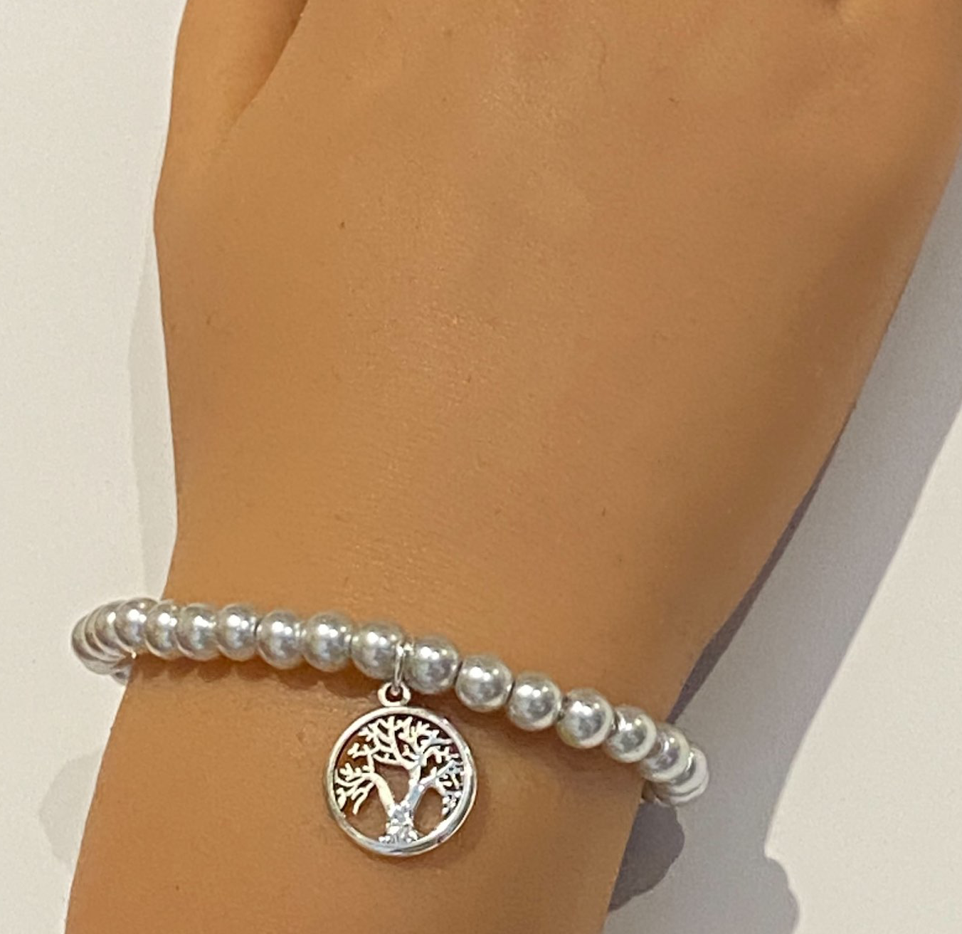 Sisters Stackable Bracelet - Glass Pearl Tree of Life