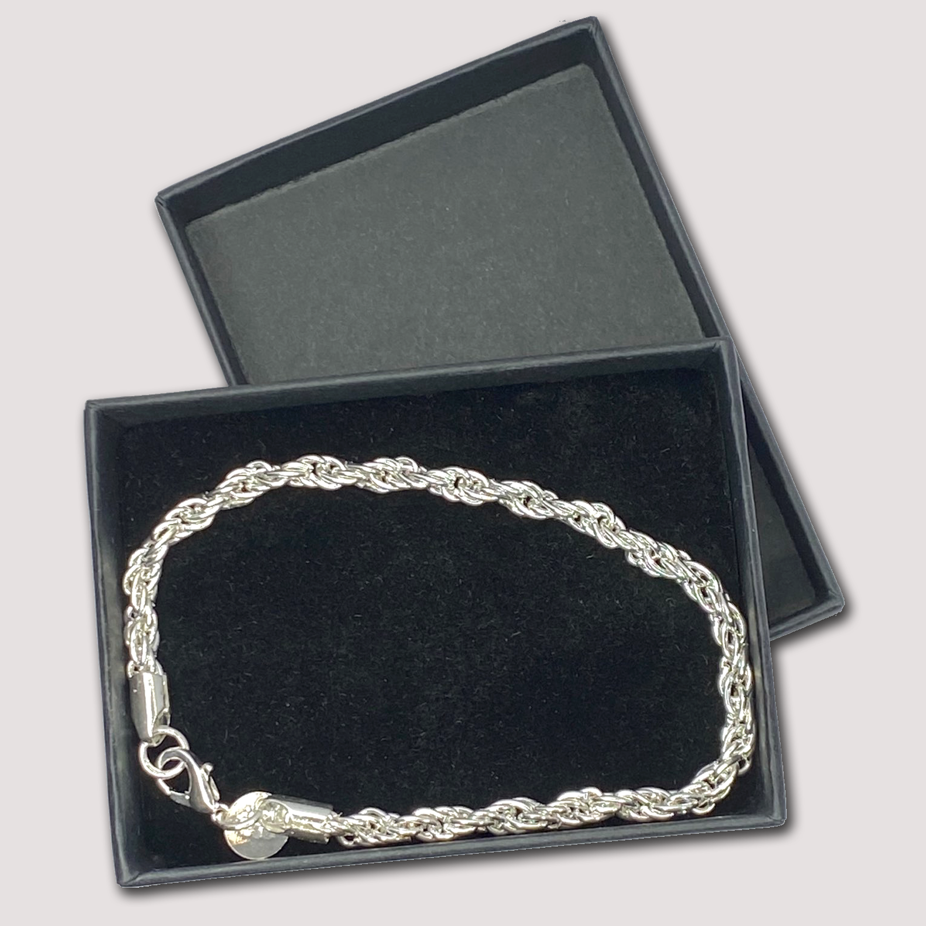 Twisted Rope Silver Plated Bracelet
