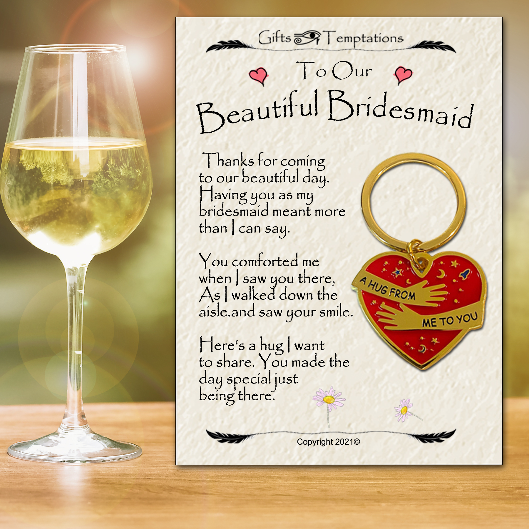 Bridesmaid Gift. Wedding Gift. Personalised Wedding Favour Gift. Keyring