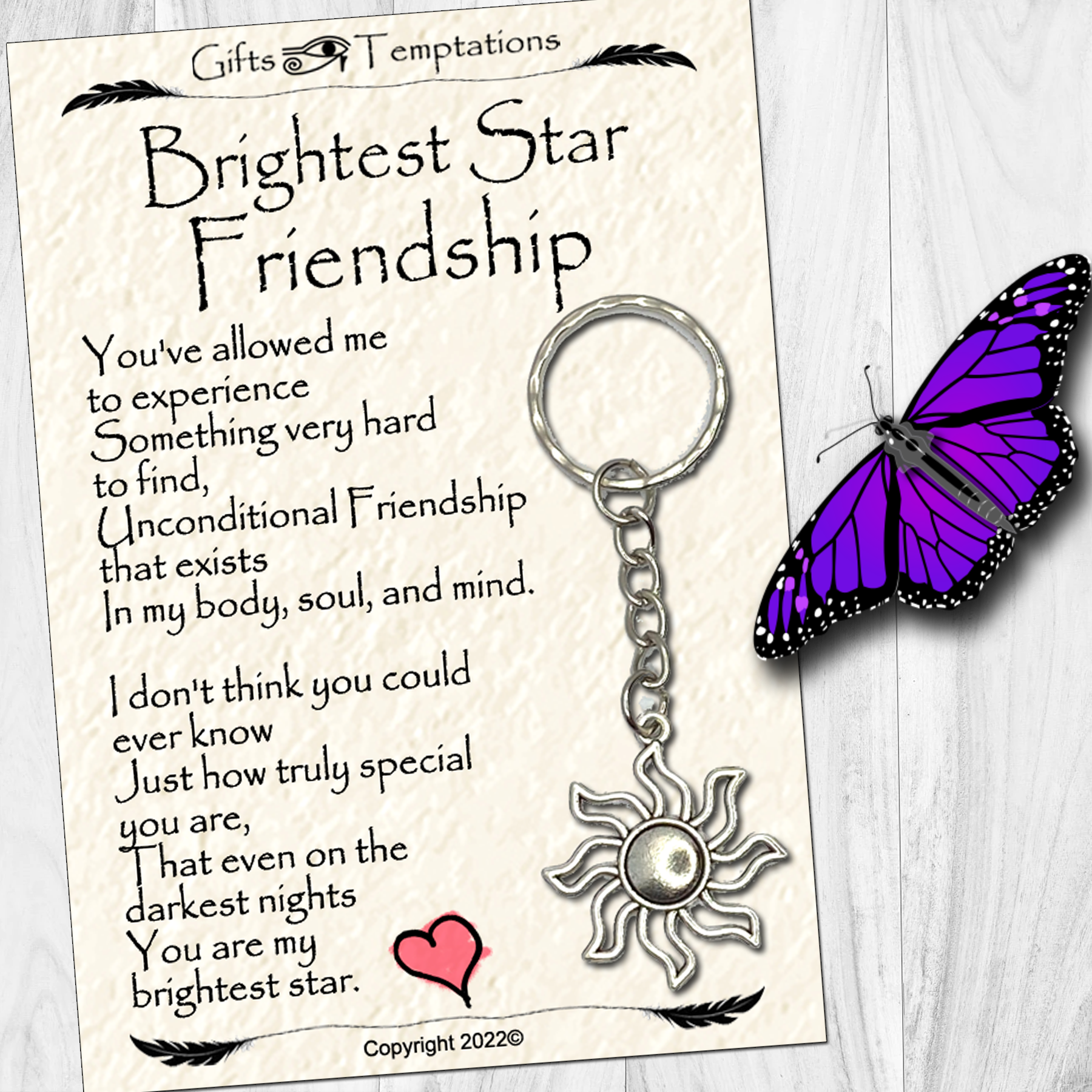 Brightest Star Friendship Thankyou Gift Keyring