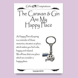 The Caravan and Gin Happy Place Keyring