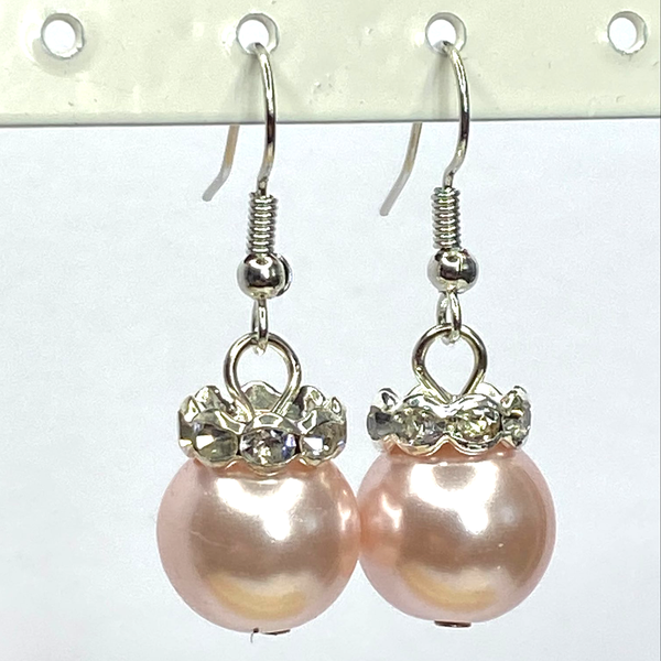 Glass Pearl Beads Dangle Earrings For Evening Wear