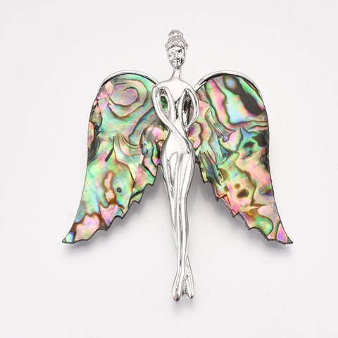 Abalone Paua Shell Angel Brooch