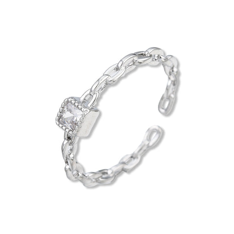 Chain Style Zirconia Adjustable Ring