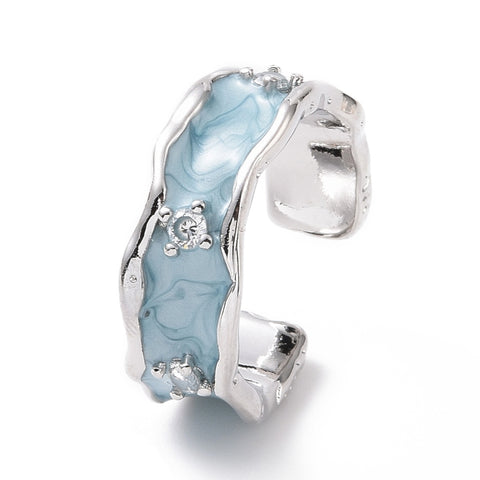 For Friends or Family Sky Blue Wave Ring