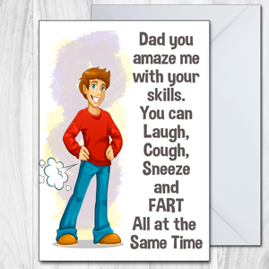 For Dad Funny Fathers Day Card Skills