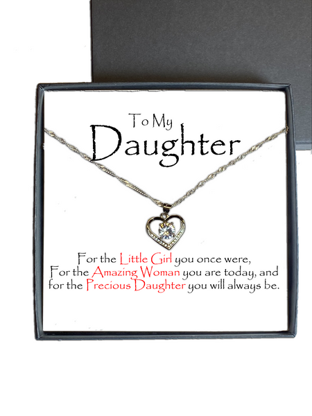 Daughter Boxed Heart Message Necklace