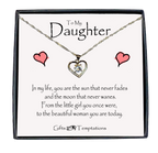 Daughter Sun and Moon Boxed Message Necklace