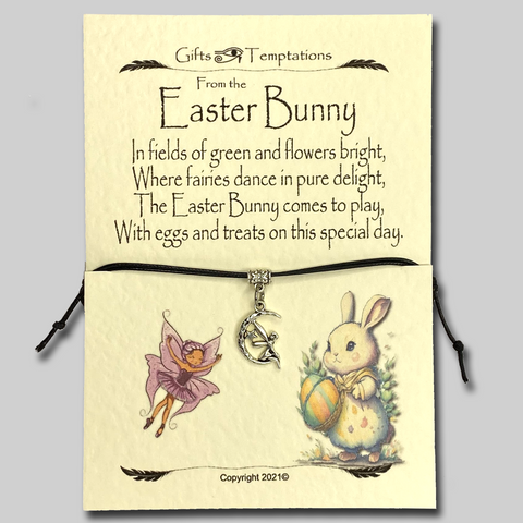 Easter Card Wish Bracelet, Easter Bunny Gift Kids Easter Egg Hunt Prize Favour